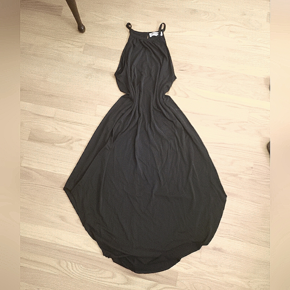Black high neck dress